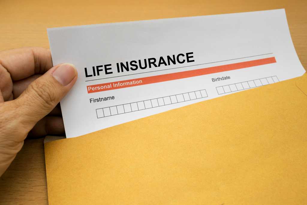 life Insurance application form on brown envelope
