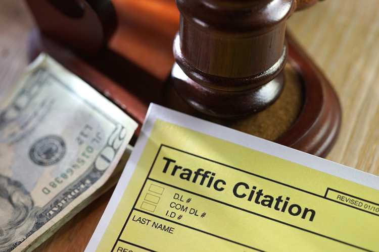 speeding ticket citation with money